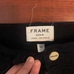 Distressed black Frame jeans!